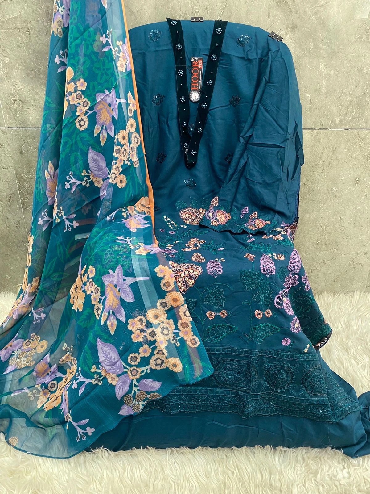 Hoor Tex H-280 Heavy Rayon Wholesale Pakistani Salwar Suit Catalog — Wholesale Pakistani Suits, MPA wholesale from Surat - Gallery Image 5